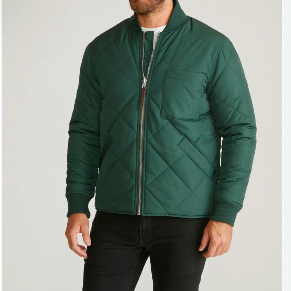 Robert Graham Dark Green Quilted Puffer Jacket